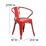 Flash Furniture Luna Indoor-Outdoor Chair with Arms, Red with Red Seat (CH31270REDPL1R)~#|#~7E91F379-3687-42BE-9E82958817E23C4D_sc7
