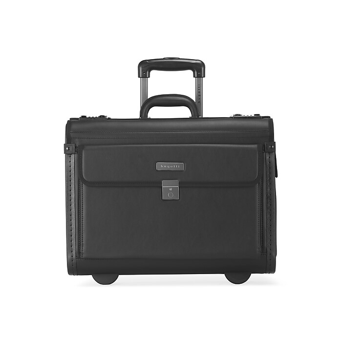 Bugatti Warren Briefcase, Laptop Compatible, Rolling, Black