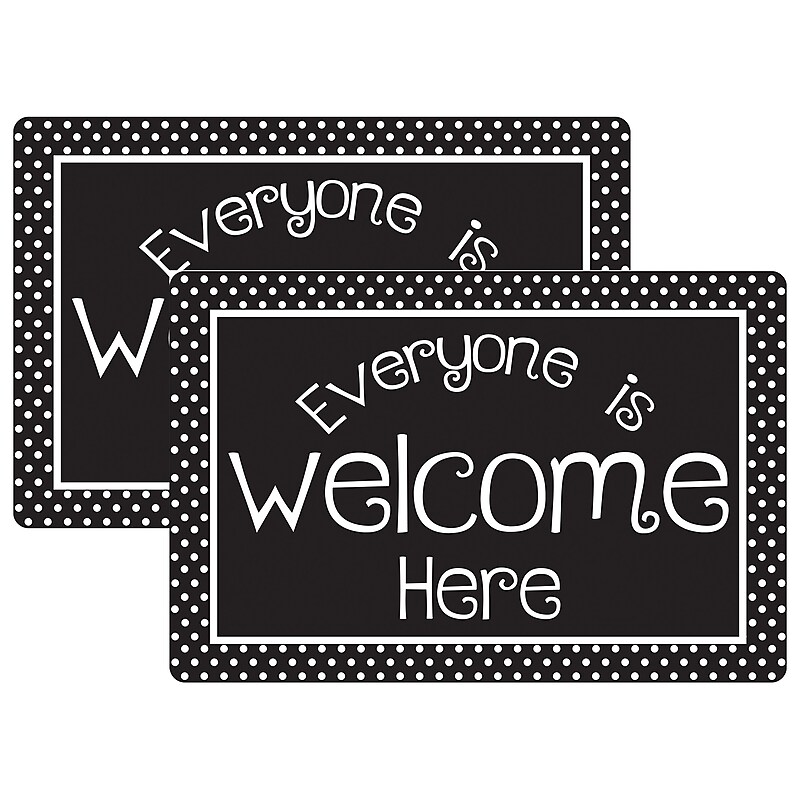 Ashley Smart Poly Commercial Floor Mat, 15.5" x 23.5", Everyone is Welcome Here, 2/Bundle (ASH91509-2) image 1