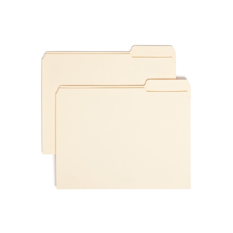 Smead File Folders, Reinforced 1/3-Cut Tab Right Position, Letter Size, Manila, 100/Box (10337) image 1