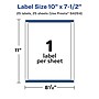 Avery Laser/Inkjet Multipurpose Labels, 7.5" x 10", Glossy Clear, 25/Pack (94264)~#|#~7EA01335-AF94-4AAB-808146729A8AFECB_sc7