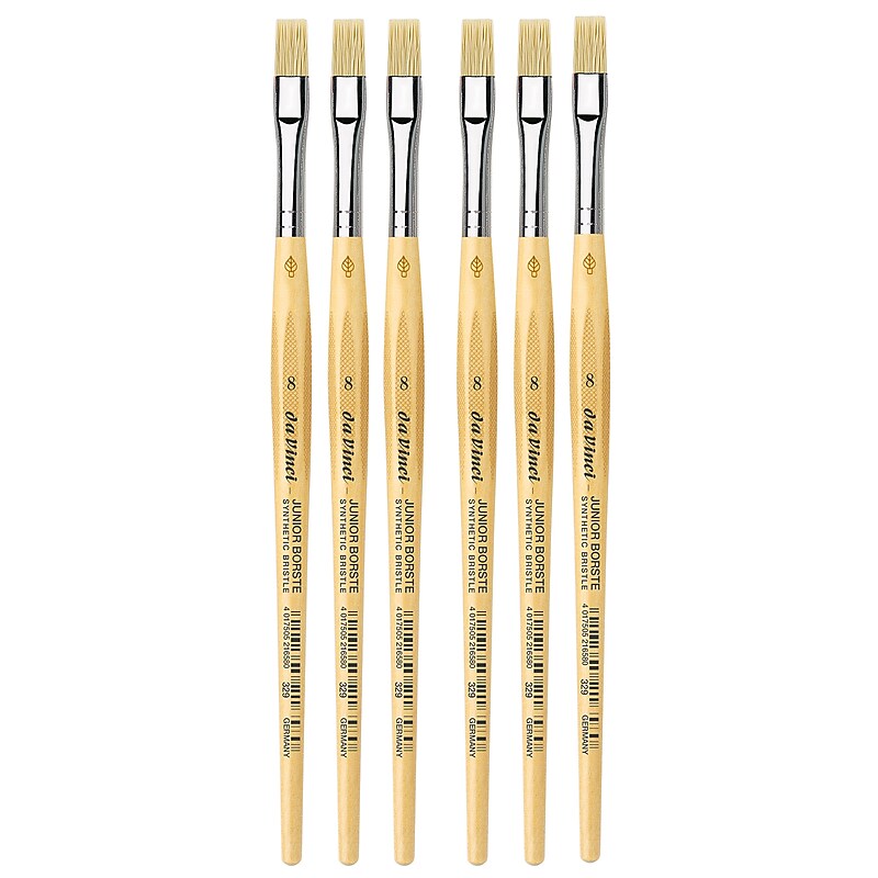 da Vinci JUNIOR BORSTE Tempera Synthetic Student Flat Brush, 6 Brushes/Pack (DVXVA3298-6) image 1