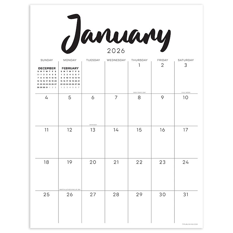 2026 TF Publishing 17" x 22" Monthly Desk Calendar, (26-8214) image 1
