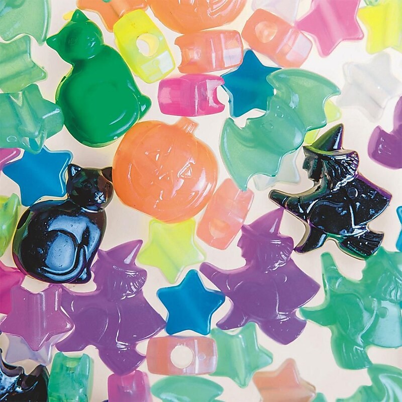 S&S® Halloween Glow Bead Assortment Bag, 260/Bag image 1
