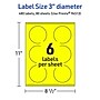Avery Laser/Inkjet Round Multipurpose Labels, 3" Dia., Neon Yellow, 480/Box (94513)~#|#~7EB78020-856D-40B3-8E138065E25CAC36_sc7