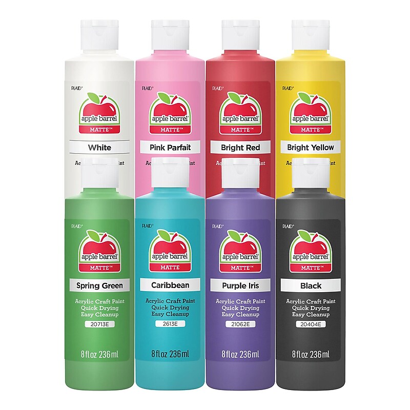 Apple Barrel Acrylic Paint Matte, 8oz., 8-Piece Set (APP13411) image 1