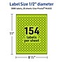 Avery Laser/Inkjet Multipurpose Circle Labels, 0.5" Dia., Bright Green, 3080/Pack (94503)~#|#~7EC13D79-5FC9-40C9-BD1FB6600ECA850A_sc7