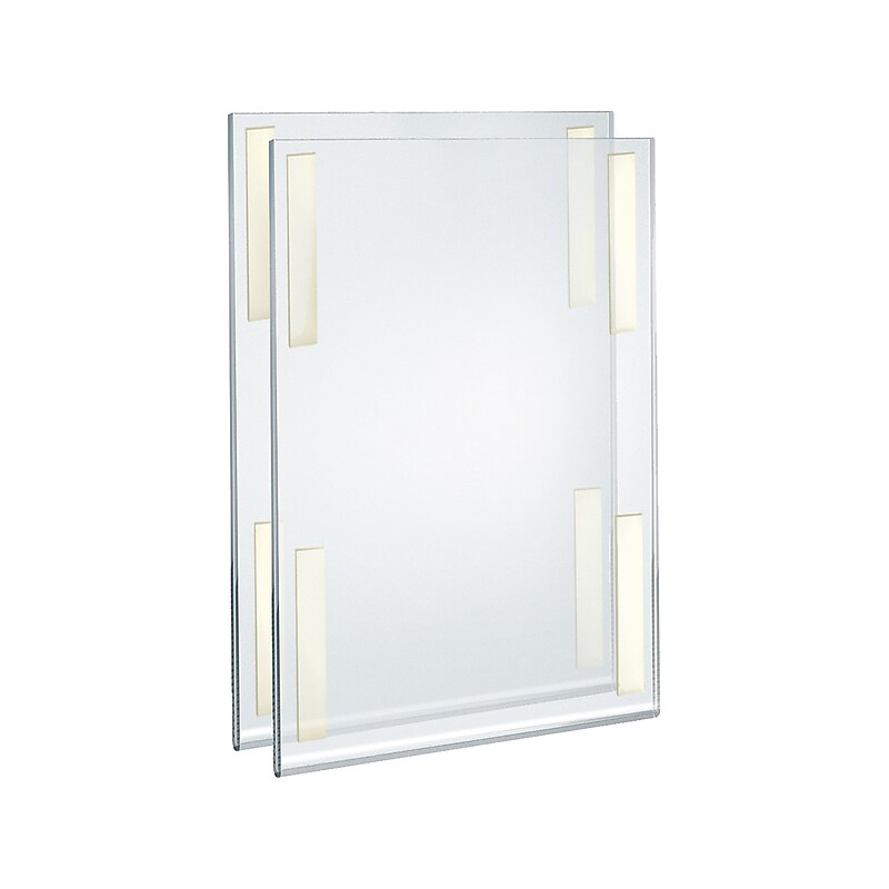 Azar Sign Holder, 11" x 17", Vertical, Wall Mounted, Clear Acrylic, 2/Pack (122032-2PK) image 1