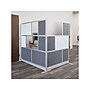 Luxor Workflow Series 8-Panel Freestanding Modular Room Divider System Starter Wall with Whiteboard, 70"H x 70"W, Gray/Silver~#|#~7EC59268-7F91-4E62-ABDDDEF274CF8022_sc7