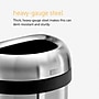 simplehuman Commercial Semi-Round Steel Trash Can with Open Lid, 16 Gallon, Matte Black (CW1497)~#|#~7EC8596E-F478-42B8-A919A92AA85CD628_sc7