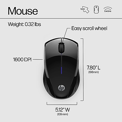 HP X3000 G3 Wireless Ergonomic Ambidextrous Optical Gaming Mouse - Thumbnail 2