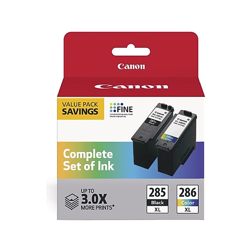 Canon PG285 XL/CL286 XL Black/TriColor High Yield Ink Cartridges, 2