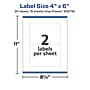 Avery Durable Removable Rectangle Multipurpose Labels, 4" x 6", White, 30/Pack (94278)~#|#~7EDFB847-009F-46B9-B687C5632857D917_sc7