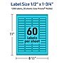 Avery Rectangle Multipurpose Labels, 0.5" x 1.75", Bright Blue, 1200/Pack (94204)~#|#~7EE0CD41-D336-4711-8ACBA16B8C085EEF_sc7