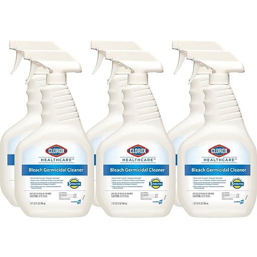 Clorox Healthcare Bleach Germicidal Cleaner Spray, Unscented, 32 oz.,  6/Carton (CLO 068970CT)