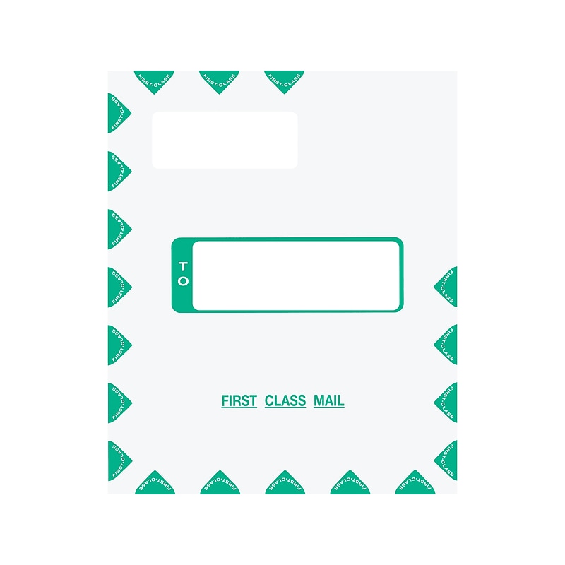 ComplyRight Self-Seal Tax Envelope, 11.63" x 9.63", White/Green, 50/Pack (PEV48) image 1