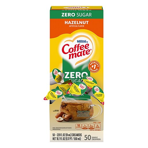 Coffee mate Singles Sugar Free Hazelnut Liquid Creamer, 0.375 oz