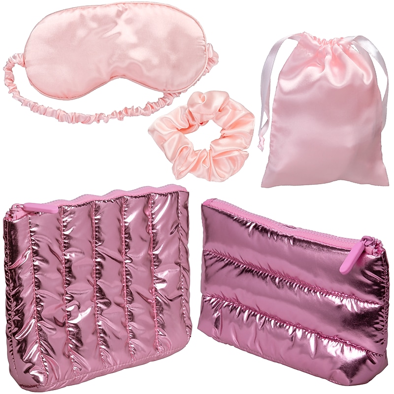 Kingsley 5-Piece Travel Pouch Set, Pink (STPLS-004) image 1