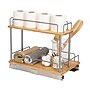 Household Essentials Bamboo and Silver Iron Two-Tier Slide-Out Organizer (HH1265B-1)~#|#~7F03E3B5-74E0-4415-B375FBF37B498D08_sc7