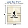 Avery Laser/Inkjet Square Pearlized Labels, 4" x 4", Ivory, 100 Labels/Pack (94100)~#|#~7F085689-931F-45F5-86C2A29D8117403E_sc7
