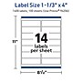 Avery TrueBlock Laser/Inkjet Rectangle Multipurpose Labels, 1-1/3" x 4", White, 1400/Box (94206)~#|#~7F098A48-8616-4367-A3D365D96006804A_sc7