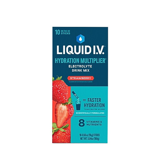 マーティン　♡IRONOWA♡D.LIQUIDエマルジョンセット LIQUID I.V. Hydration Multiplier Strawberry Powder Drink Mix, 10