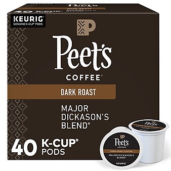 Peet's Coffee Major Dickason's Blend Single-Serve Keurig® K-Cup® Pods, Dark Roast, 40/Box (373354)