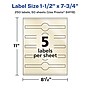Avery Pearlized Ivory Decorative Edge Multipurpose Labels, 1.5" x 7.75", Ivory, 250/Box (94118)~#|#~7F1445CA-9BCF-40C0-A92B71CC847BA498_sc7