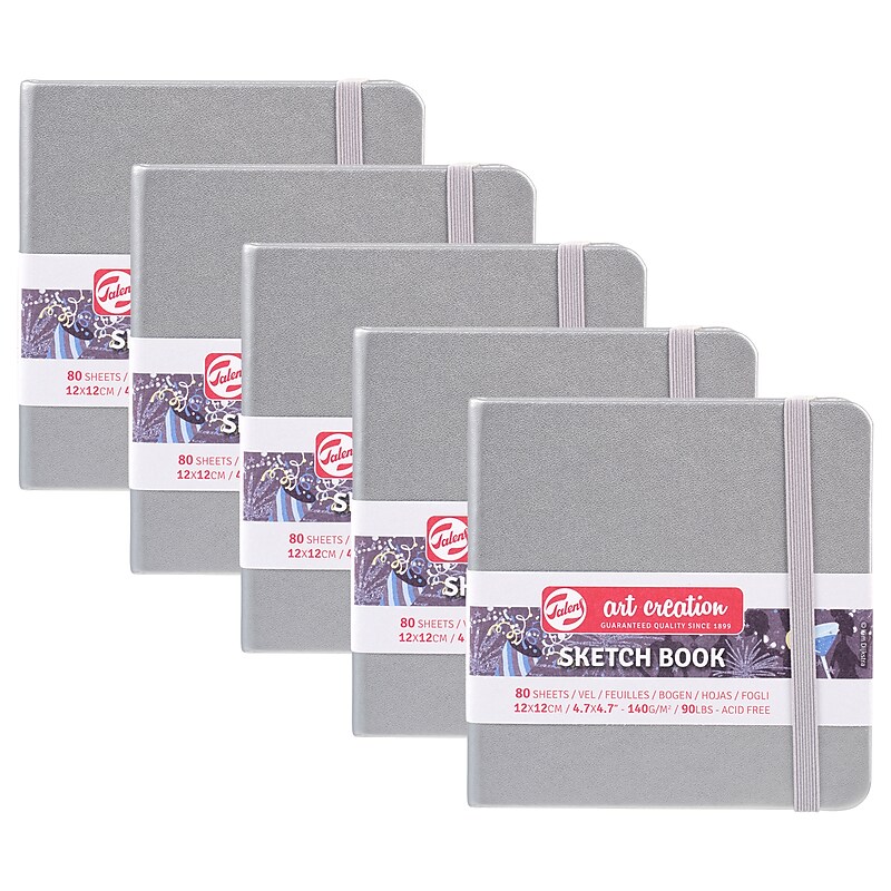 Talens Art Creation 4.7" x 4.7" Sketch Book, 80 Sheets/Book, 5/Bundle (TLN9314044M-5) image 1