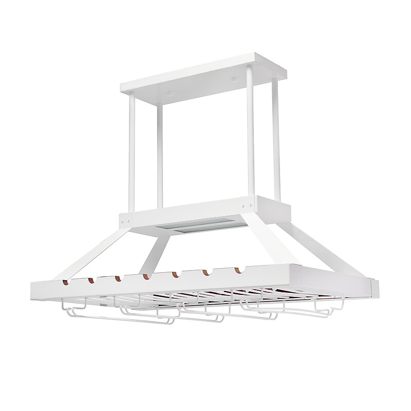 Elegant Designs 2 Light LED Overhead Wine Rack, White (WR1000-WHT) image 1