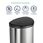 Nine Stars Stainless Steel Toe Tap Sensor Trash Can, 13.2 Gallon, Silver (TTT-50-19)~#|#~7F2075C4-EFCC-46A7-B56D1FCA3D74EDB2_sc7
