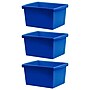 Storex Polypropylene/PP 4 Gallon Classroom Storage Bin, 7.9" x 11.3" x 13.6", Blue, 3/Bundle (STX61451U06C-3)~#|#~7F25A9D3-ECE8-4F02-912091D1E4CDE5D8_sc7