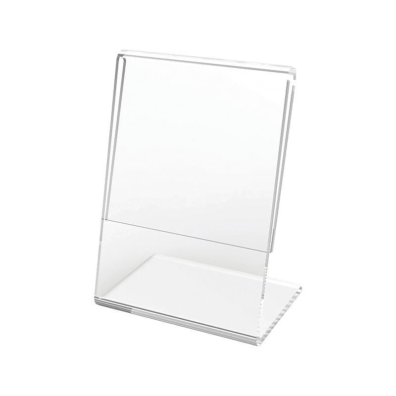Deflect-O Sign Holder, 3" x 4", Vertical, Table Top, Clear Plastic (20006RT) image 1