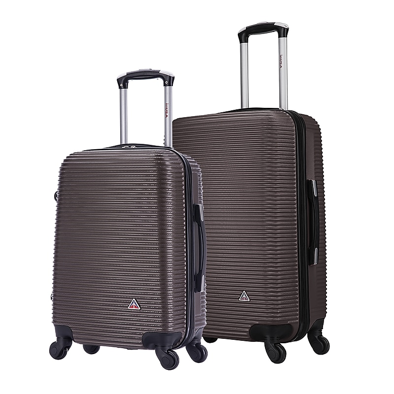 InUSA Royal 2-Piece Hardside Spinner Luggage Set, TSA Checkpoint Friendly, Brown (IUROY0SM-BRO) image 1