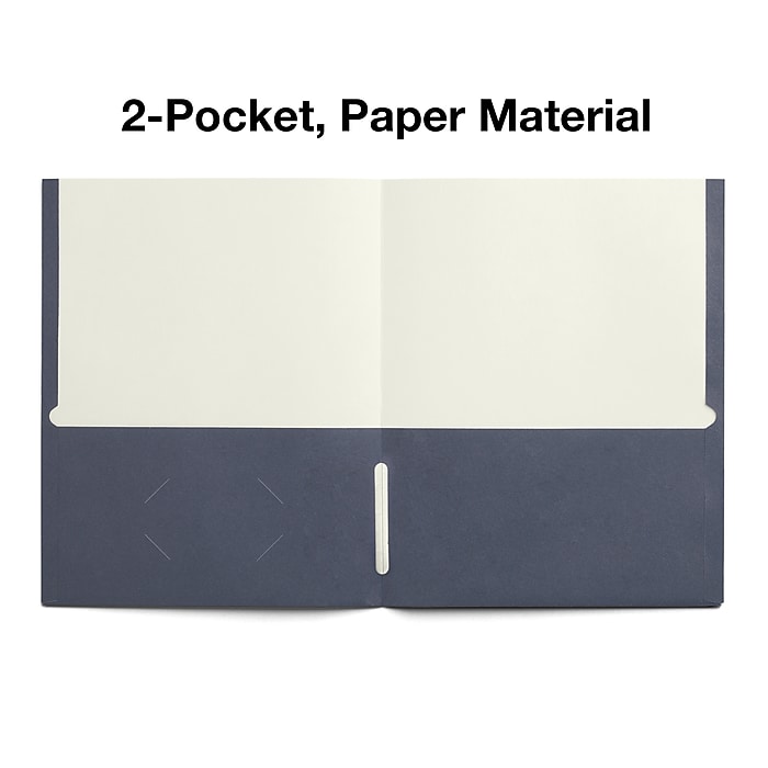 Staples Smooth 2-Pocket Paper Folder, Navy, 25/Box (27539-CC