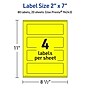 Avery Laser/Inkjet Rectangle Multipurpose Labels, 2" x 7", Neon Yellow, 80/Pack (94243)~#|#~7F35B074-B2C7-4819-B36E9FCC6D592952_sc7