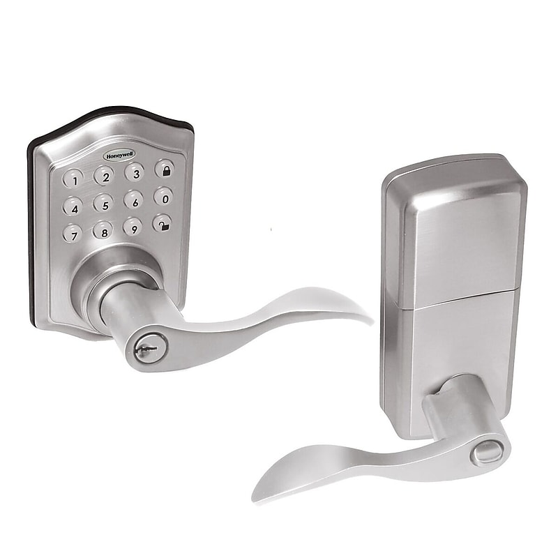 Honeywell Electronic Entry Lever Door Lock, Satin Nickel (8734301) image 1
