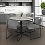 Regency 48" Laminate Maple Round Table with Zeng Stack Chairs Gray (TB48RNDPL44GY)~#|#~7F41895E-3803-4AEA-80847780A93D7F22_sc7