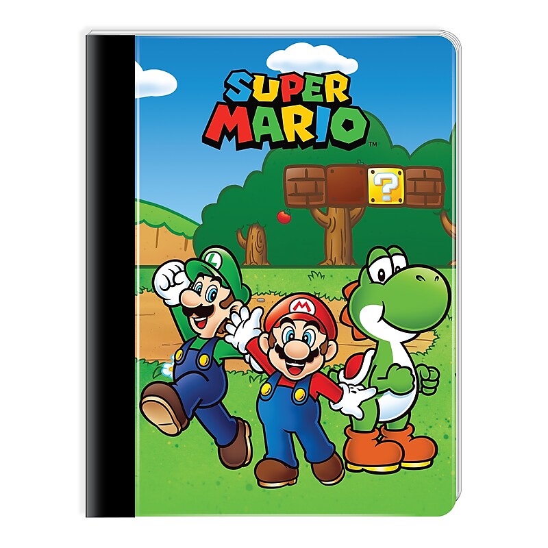 Innovative Designs Super Mario Composition Notebooks, 7.5" x 9.75", Wide Ruled, 100 Sheets, Multicolored (717850MB-SA) image 1