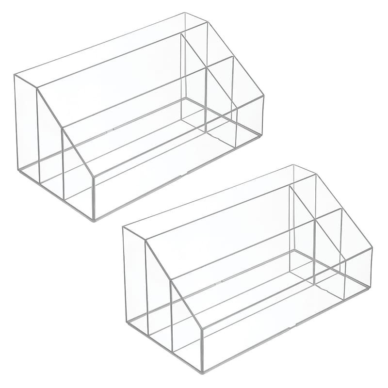 iDESIGN 5-Compartment Plastic Drawer Organizer, Clear, 2 Piece (29107M2) image 1