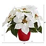 Nearly Natural Poinsettia Artificial Plant in Red Planter, 12", 2/Set (P1254-S2)~#|#~7F4F01CC-0D56-4B2C-B0066AEF98B05B91_sc7