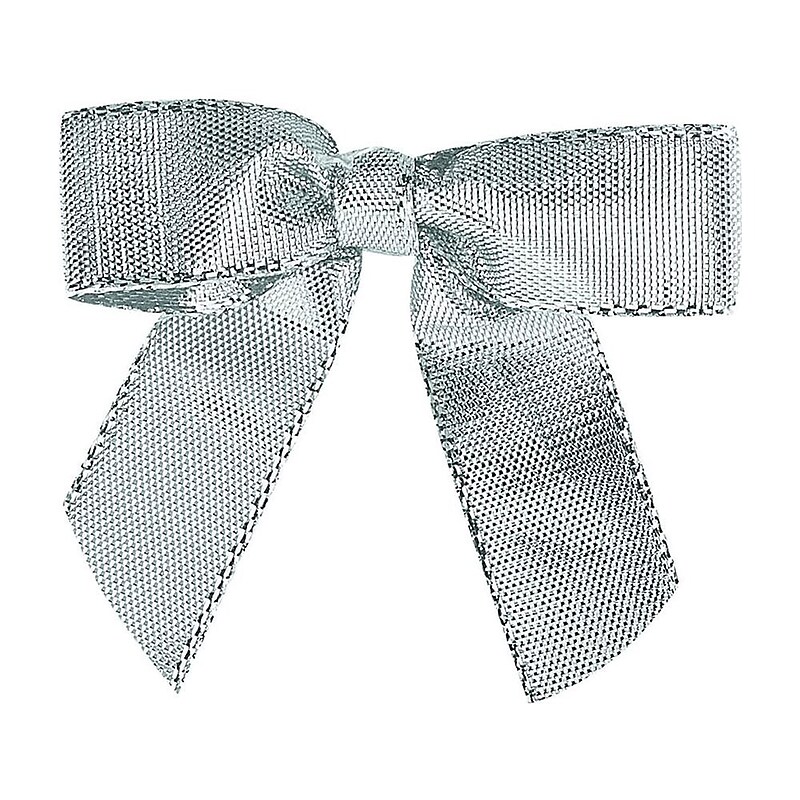 JAM Paper Metallic Bows, Silver - Lame, 100/Pack (52640349263) image 1