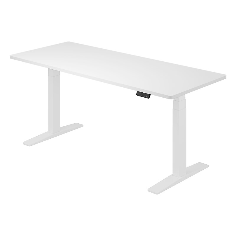 FlexiSpot E7 Commercial 72''W Electric Rectangular Adjustable Standing Desk, White (E7WCOM7230-W) image 1