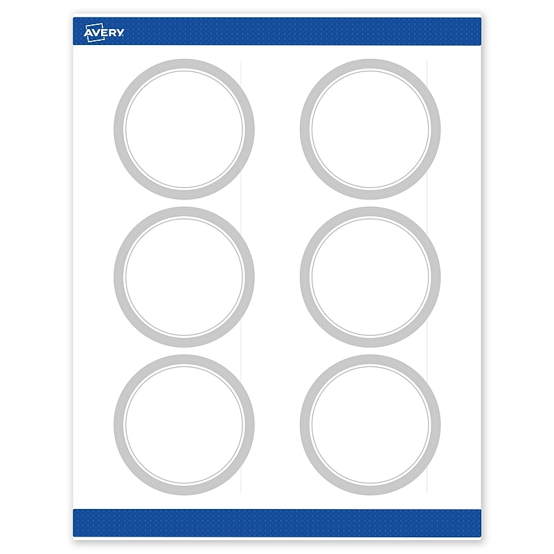 Avery Laser/Inkjet Circle Multipurpose Labels, 3" Dia., White, 60/Pack (S00-F3A) image 1