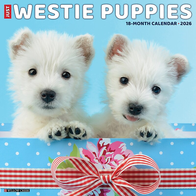 2026 Willow Creek Westie Puppies 12" x 12" Monthly Wall Calendar (53126) image 1