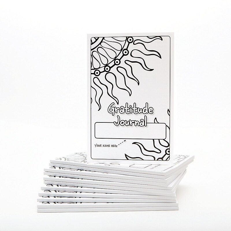 S&S Color-Your-Own Gratitude Guided Journal, 6" x 9", White, 100 Pages, 12/Pack (PE224712) image 1