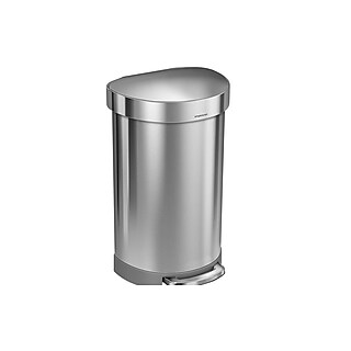 simplehuman Stainless Steel Trash Can, 13 Gallon, Silver (CW1816