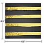 Creative Converting Black and Gold Foil Striped Paper Napkins, 192/Pack (329934)~#|#~7F6F022B-0836-4C32-964ACB1169D47C1C_sc7