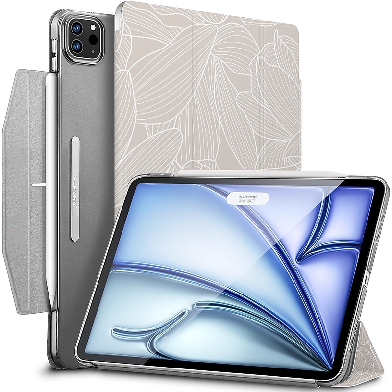 SaharaCase Tri-Fold Folio Case for iPad Pro 13" (M4 2024/M5 2025), Flower Gray (TB00383) image 1