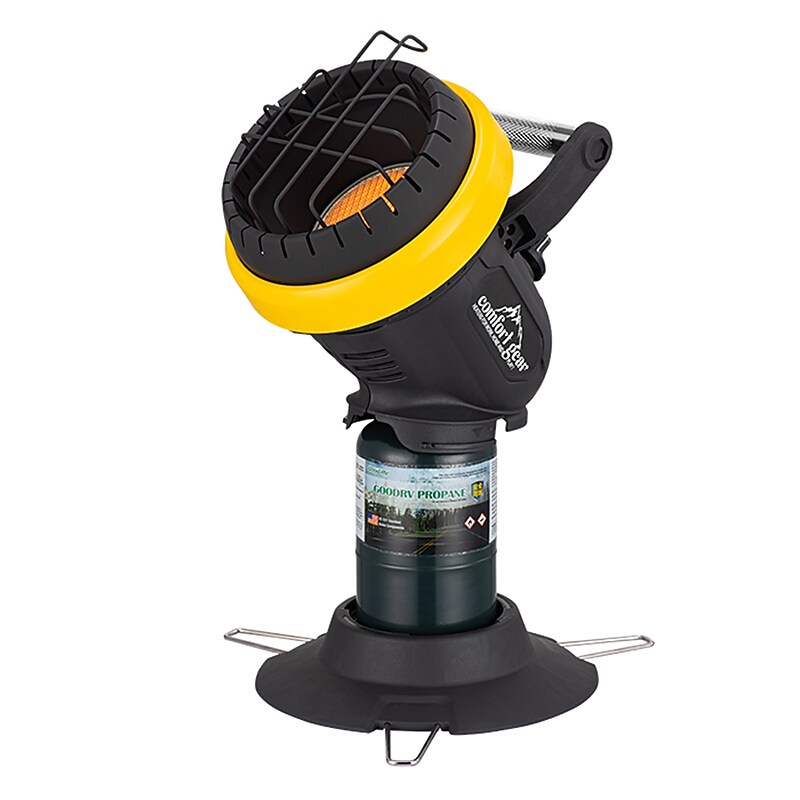 Comfort Gear 4,000 BTU Portable Indoor/Outdoor Radiant Propane Heater with Base, Black/Yellow (PPH-04) image 1